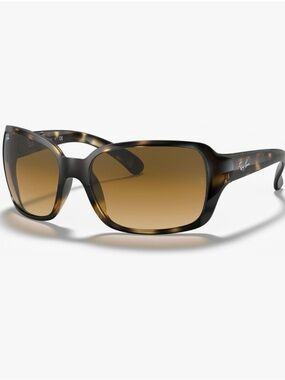 Ray-ban Women RB4068 Square Sunglasses, Light Havana/Clear Gradient Brown